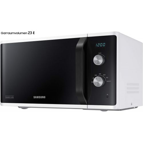 삼성 Samsung Mikrowelle MS23K3614AW/EG/ 23 L/Solo MWO/Dual Dial/Keramik-Emaille-Innenraum/weiss