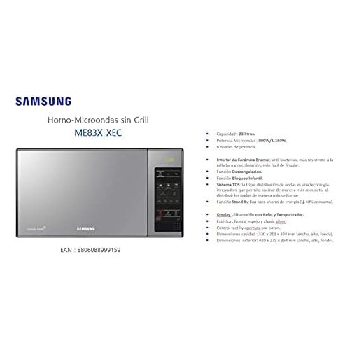 삼성 Samsung ME83X ME83 X Mikrowelle, Keramik, 23 liters, schwarz