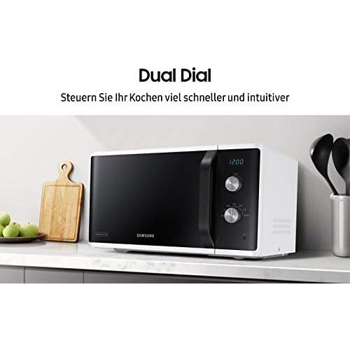 삼성 Samsung MW3500 MS23K3614AW/EG Mikrowelle/ 800 W/ 23 L Garraum/ 48, 9 cm breite/Kratzfester Keramik-Emaille-Innenraum/ 6 Leistungsstufen/Weiss