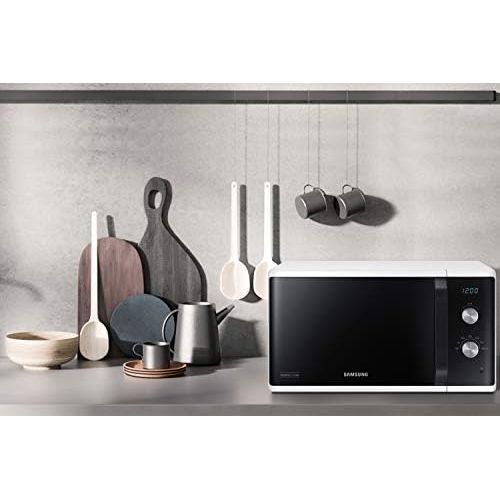 삼성 Samsung MW3500 MS23K3614AW/EG Mikrowelle/ 800 W/ 23 L Garraum/ 48, 9 cm breite/Kratzfester Keramik-Emaille-Innenraum/ 6 Leistungsstufen/Weiss