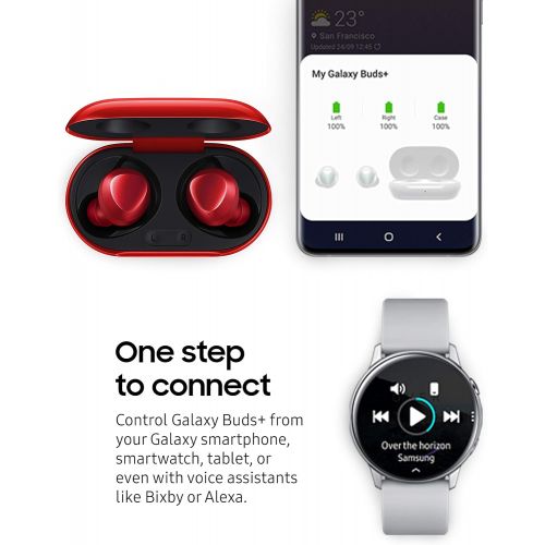 삼성 Samsung Galaxy Buds Plus, True Wireless Earbuds (Wireless Charging Case Included), Red ? US Version