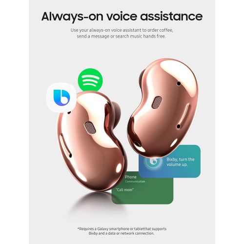 삼성 SAMSUNG Galaxy Buds Live True Wireless Earbuds US Version Active Noise Cancelling Wireless Charging Case Included, Mystic Bronze