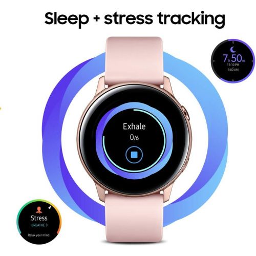 삼성 Samsung Electronics Samsung Galaxy Watch Active (40mm, GPS, Bluetooth) Smart Watch with Fitness Tracking, and Sleep Analysis - Rose Gold (US Version)