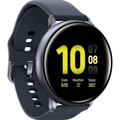 삼성 Samsung Galaxy Watch Active2 (Silicon Strap + Aluminum Bezel) Bluetooth - International (Aqua Black, R820-44mm)