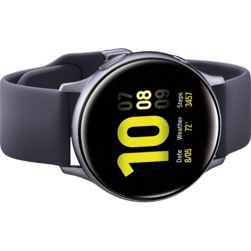 삼성 Samsung Galaxy Watch Active2 (Silicon Strap + Aluminum Bezel) Bluetooth - International (Aqua Black, R830-40mm)