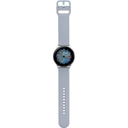 삼성 Visit the SAMSUNG Store Samsung Galaxy Watch Active2 (Silicon Strap + Aluminum Bezel) Bluetooth - International (Cloud Silver, R820-44mm)