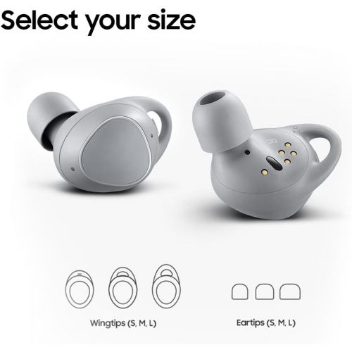 삼성 Samsung Gear IconX (2018 Edition) Bluetooth Cord-free Fitness Earbuds, w/ On-board 4Gb MP3 Player (US Version with Warranty) - Gray - SM-R140NZAAXAR