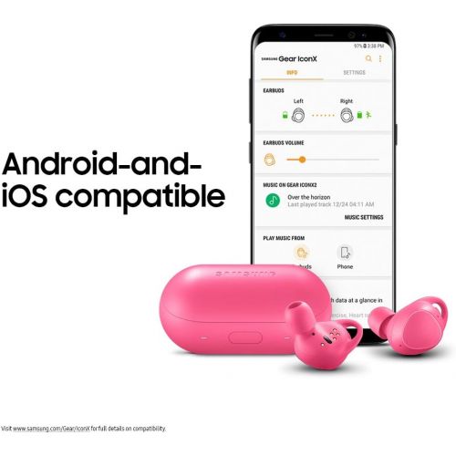 삼성 Samsung Gear IconX (2018 Edition) Bluetooth Cord-free Fitness Earbuds, w/ On-board 4Gb MP3 Player (US Version with Warranty) - Pink - SM-R140NZIAXAR