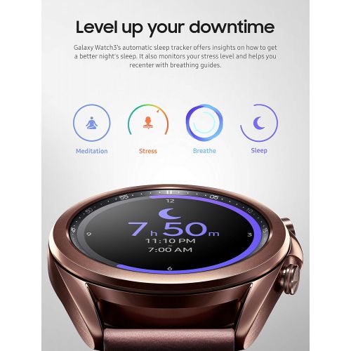 삼성 SAMSUNG Galaxy Watch 3 (41mm, GPS, Bluetooth) Smart Watch with Advanced Health Monitoring, Fitness Tracking, and Long Lasting Battery - Mystic Bronze (US Version)