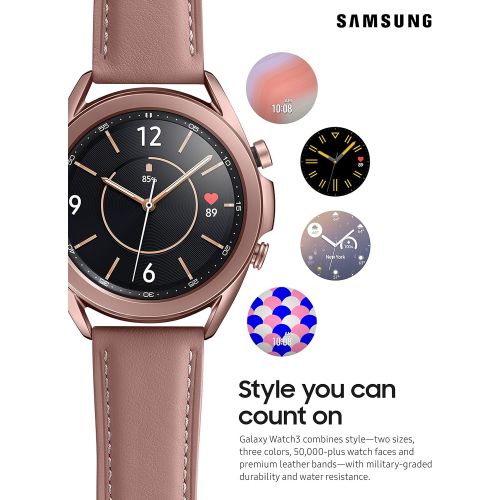 삼성 SAMSUNG Galaxy Watch 3 (41mm, GPS, Bluetooth) Smart Watch with Advanced Health Monitoring, Fitness Tracking, and Long Lasting Battery - Mystic Bronze (US Version)