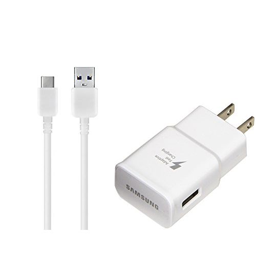 삼성 Accessory for Samsung OEM Adaptive Fast Charger for Galaxy Book 12-inch 15W with certified USB Type-C Data and Charging Cable. (WHITE / 3.3FT / 1M Cable)