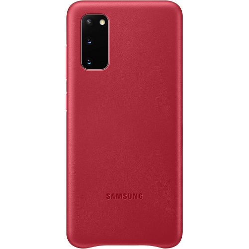 삼성 Samsung Galaxy S20 Case, Leather Back Cover - Red (US Version with Warranty), Model:EF-VG980LREGUS