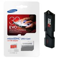 Samsung Evo Plus 32GB MicroSD HC Class 10 UHS-1 Mobile Memory Card for Samsung Galaxy S7 & S7 Edge with USB 3.0 Ultra High Speed MemoryMarket Dual Slot MicroSD & SD Memory Card Rea