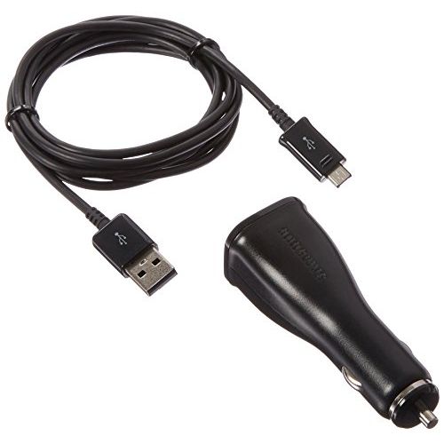 삼성 Samsung 2 Amp Vehicle Car Charger Power Adapter with Detachable Micro USB Charging Cable for Samsung Galaxy Note 2 II/N7100 - Non-Retail Packaging - Black