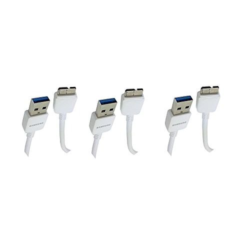 삼성 3 Pack Samsung Micro-USB 3.0 Data Cable for Galaxy S5 and Note 3 N9000 - Non-Retail Packaging - White