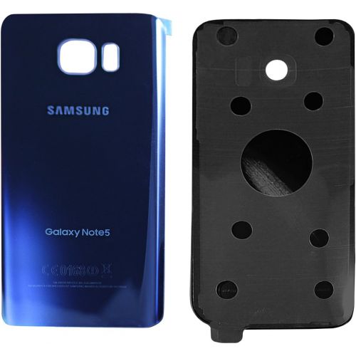 삼성 SAMSUNG CELL4LESS Replacement Rear Back Glass Back Cover Galaxy Note 5 w/Removal Tool & Pre-Installed Adhesive - Fits N920 Models Any Carrier - 2 Logo (Sapphire Blue)