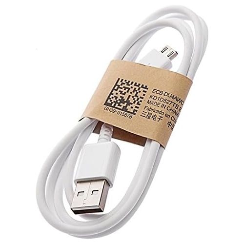 삼성 Original Quick Charge Micro USB Charging Data Cable ECB-DU4EWE for Samsung Galaxy J7 V 2nd Gen / J7 Star (2018) Cell Phones 5 FT Non-Retail Packaging - White