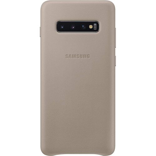 삼성 Samsung Official Original Galaxy S10 Series Genuine Leather Cover Case (Gray, Galaxy S10+)