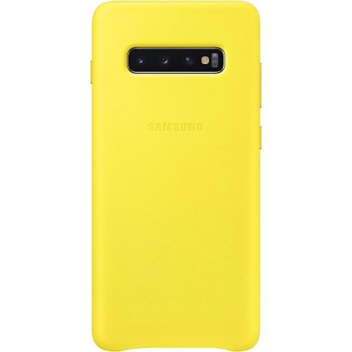 삼성 Samsung Official Original Galaxy S10 Series Genuine Leather Cover Case (Yellow, Galaxy S10)