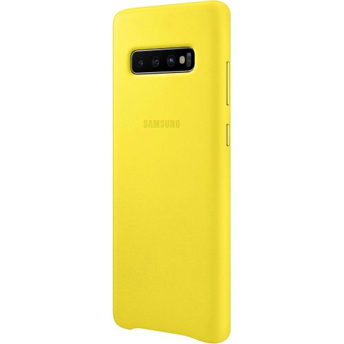 삼성 Samsung Official Original Galaxy S10 Series Genuine Leather Cover Case (Yellow, Galaxy S10)