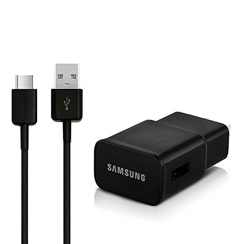 삼성 OEM Adaptive Fast Charger for Samsung Galaxy Tab S3 15W with Certified USB Type C Data and Charging Cable. (Black / 3.3FT / 1M Cable)