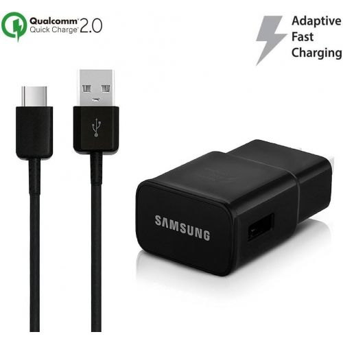 삼성 OEM Adaptive Fast Charger for Samsung Galaxy Tab S3 15W with Certified USB Type C Data and Charging Cable. (Black / 3.3FT / 1M Cable)