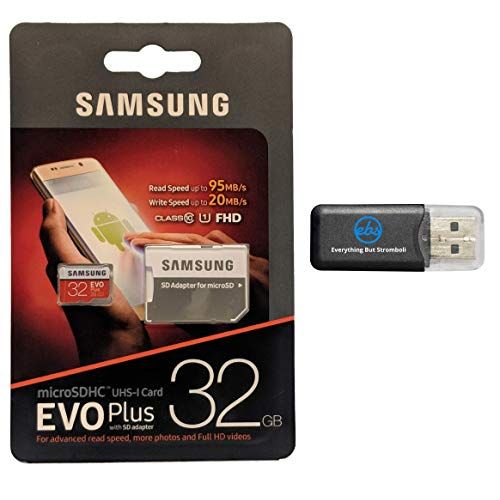 삼성 32GB Micro SDHC EVO Plus Bundle Works with Samsung Galaxy S10, S10+, S10e Phone (MB-MC32) Plus Everything But Stromboli (TM) Card Reader