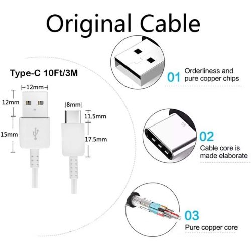 삼성 Accessory for Samsung PRO USB-C Charging Transfer Cable for Samsung Galaxy S20 Ultra 5G! (White 3.3Ft)