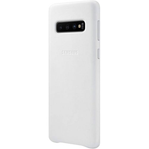 삼성 Samsung Official Original Galaxy S10 Series Genuine Leather Cover Case (White, Galaxy S10)