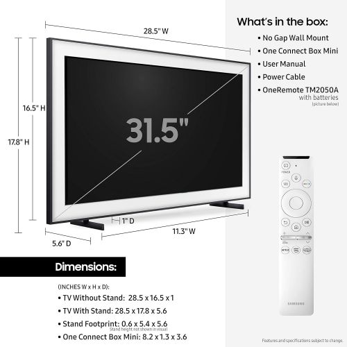 삼성 Samsung QN65LS03TA 65 The Frame 4K Ultra High Definition Smart QLED TV with a Samsung QN32LS03TB The Frame Ultra High Definition Smart QLED Smart TV (2020)