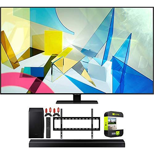 삼성 Samsung 75 QN75Q80TA Q80T QLED 4K UHD HDR Smart TV 2020 Theater Surround Sound Bundle with Samsung HW-Q60T 5.1ch Soundbar + Wall Mount + 2 x Deco Gear HDMI Cables