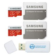 Samsung 32GB Evo Plus MicroSD Card (2 Pack EVO+) Class 10 SDHC Memory Card with Adapter (MB-MC32G) Bundle with (1) Everything But Stromboli Micro & SD Card Reader