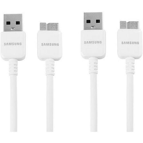 삼성 Samsung USB 3.0 Data Cable for Galaxy Note 3, 2 Pack - Non-Retail Packaging - White