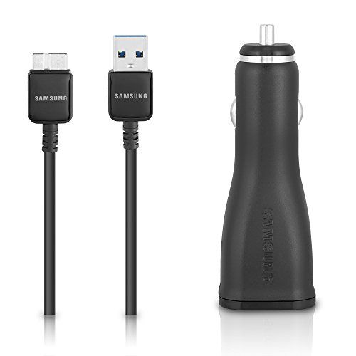 삼성 Samsung Car Charger and USB 3.0 5-Feet Cable - Non-Retail Packaging - Black