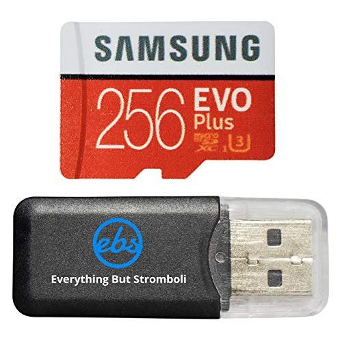 삼성 Samsung Evo Plus 256GB MicroSD Memory Card & Adapter Works with GoPro Hero 9 Black (Hero9) 4K UHD, UHS-I, U1, Speed Class 10, SDXC (MB-MC256) Bundle with (1) Everything But Strombo
