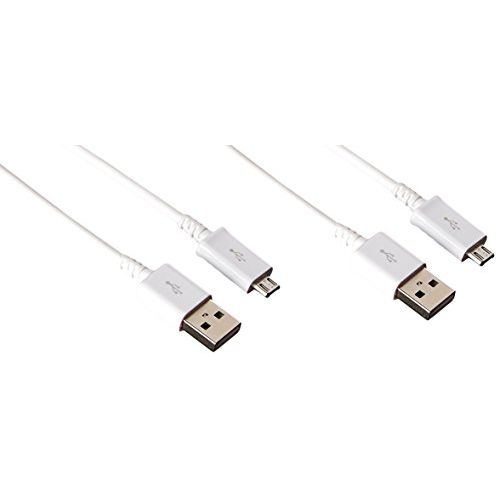 삼성 Samsung OEM 5-Feet Micro USB Data Sync Charging Cables for Galaxy Note 4, Note 2, S4, S3, S2 - Non-Retail Packaging - White, 2 Count