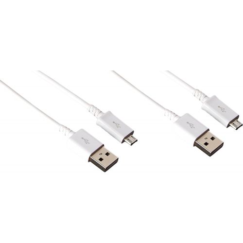 삼성 Samsung OEM 5-Feet Micro USB Data Sync Charging Cables for Galaxy Note 4, Note 2, S4, S3, S2 - Non-Retail Packaging - White, 2 Count