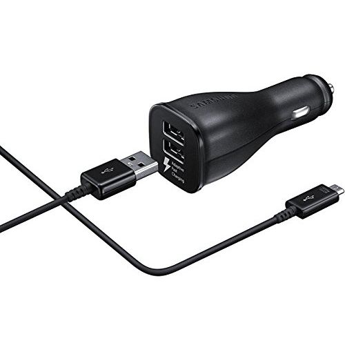 삼성 Samsung EP-LN920BBEGUS Fast Charge Dual-Port Car Charger - Retail Packaging,Black