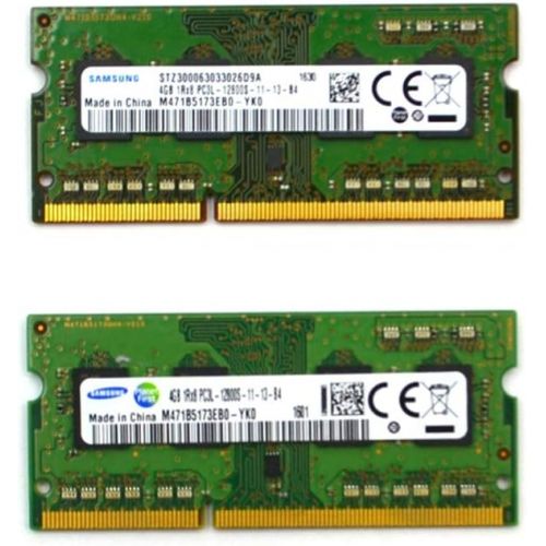 삼성 Samsung 8GB kit (2 x 4GB), 204-pin SODIMM, DDR3 PC3L-12800, 1600MHz ram Memory Module (M471B5173EB0-YK0 x 2)
