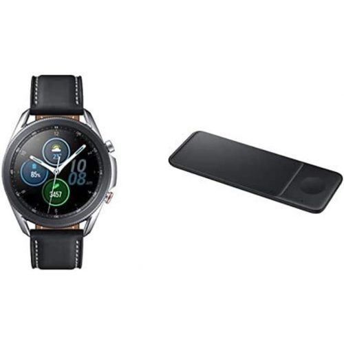 삼성 Samsung Galaxy Watch 3 (45mm, GPS, Bluetooth, Unlocked LTE) Smart Watch + Wireless Charger Trio