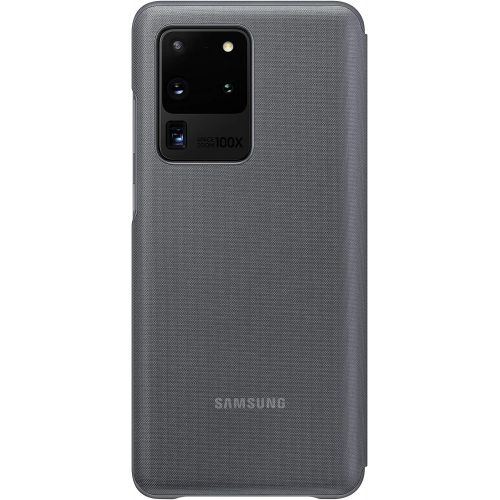 삼성 Samsung Galaxy S20 Ultra Case, LED Wallet Cover - White (US Version with Warranty), Gray (EF-NG988PJEGUS)