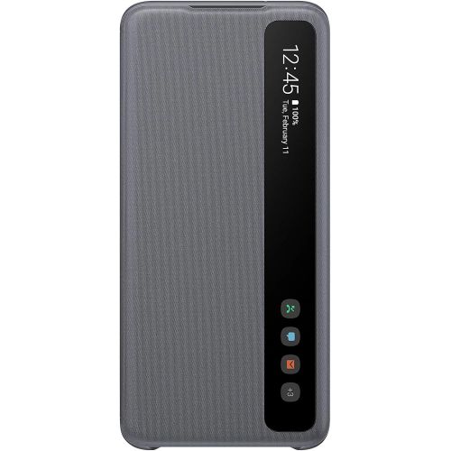 삼성 Samsung Electronics Galaxy S20 Case, S-View Flip Cover - Gray (US Version with Warranty) (EF-ZG980CJEGUS)