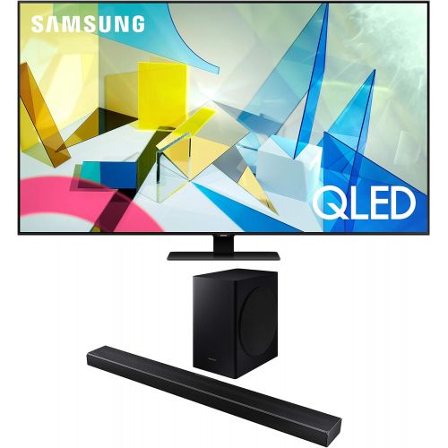 삼성 Samsung QN75Q80TA 75 4K Quantum Ultra High Definition Smart TV with a Samsung HW-Q60T Wireless 5.1 Channel Soundbar and Bluetooth Subwoofer (2020)