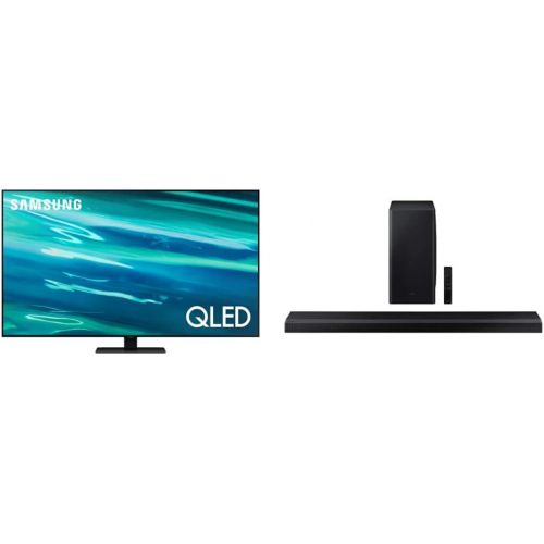 삼성 SAMSUNG 55-inch Class Q80A Series ? QLED 4K UHD Smart TV with Alexa Built-in (QN55Q80AAFXZA, 2021 Model) with Samsung HW-Q800A 3.1.2ch Soundbar w/Dolby Atmos/DTS:X 2021