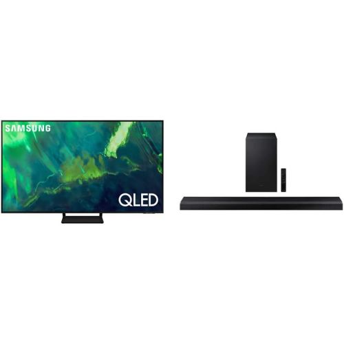 삼성 SAMSUNG 85-inch Class Q70A Series ? QLED 4K UHD Smart TV with Alexa Built-in (QN85Q70AAFXZA, 2021 Model) with Samsung HW-Q700A 3.1.2ch Soundbar w/Dolby Atmos/DTS:X 2021