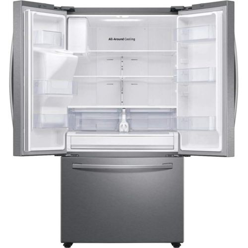 삼성 Samsung 27 Cu. Ft. Fingerprint Resistant Stainless Steel 3-Door French Door Refrigerator With External Water & Ice Dispenser