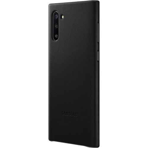 삼성 Samsung Galaxy Note10 Case, Leather Back Protective Cover - Black (US Version with Warranty) - EF-VN970LBEGUS