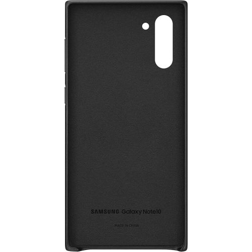 삼성 Samsung Galaxy Note10 Case, Leather Back Protective Cover - Black (US Version with Warranty) - EF-VN970LBEGUS