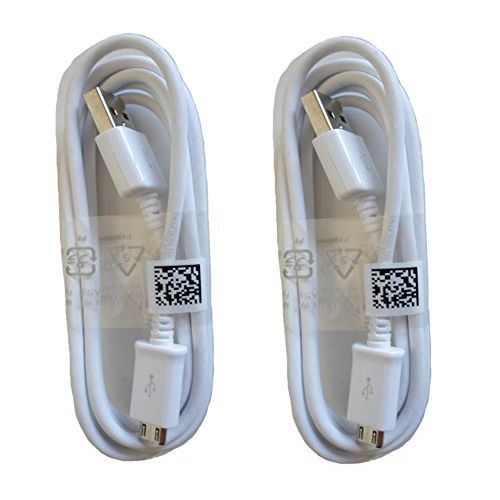 삼성 Samsung Micro USB Charging Data Cable for Galaxy S3/S4/Note 2, 2 Pack - Non-Retail Packaging - White