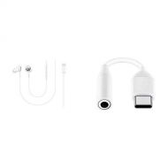 Samsung Corded Type-C Earphones, White (EO-IC100BWEGUS) & USB-C to 3.5mm Headphone Jack Adapter for Note10 and Note10+ (US Version with Warranty)